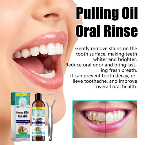 Gingival Repair Drops Coconut Mint Pulling Oil Mouthwash Relieves Toothache Remove Odor Fresh Breath Whiten Tool Mouth Care 30ml