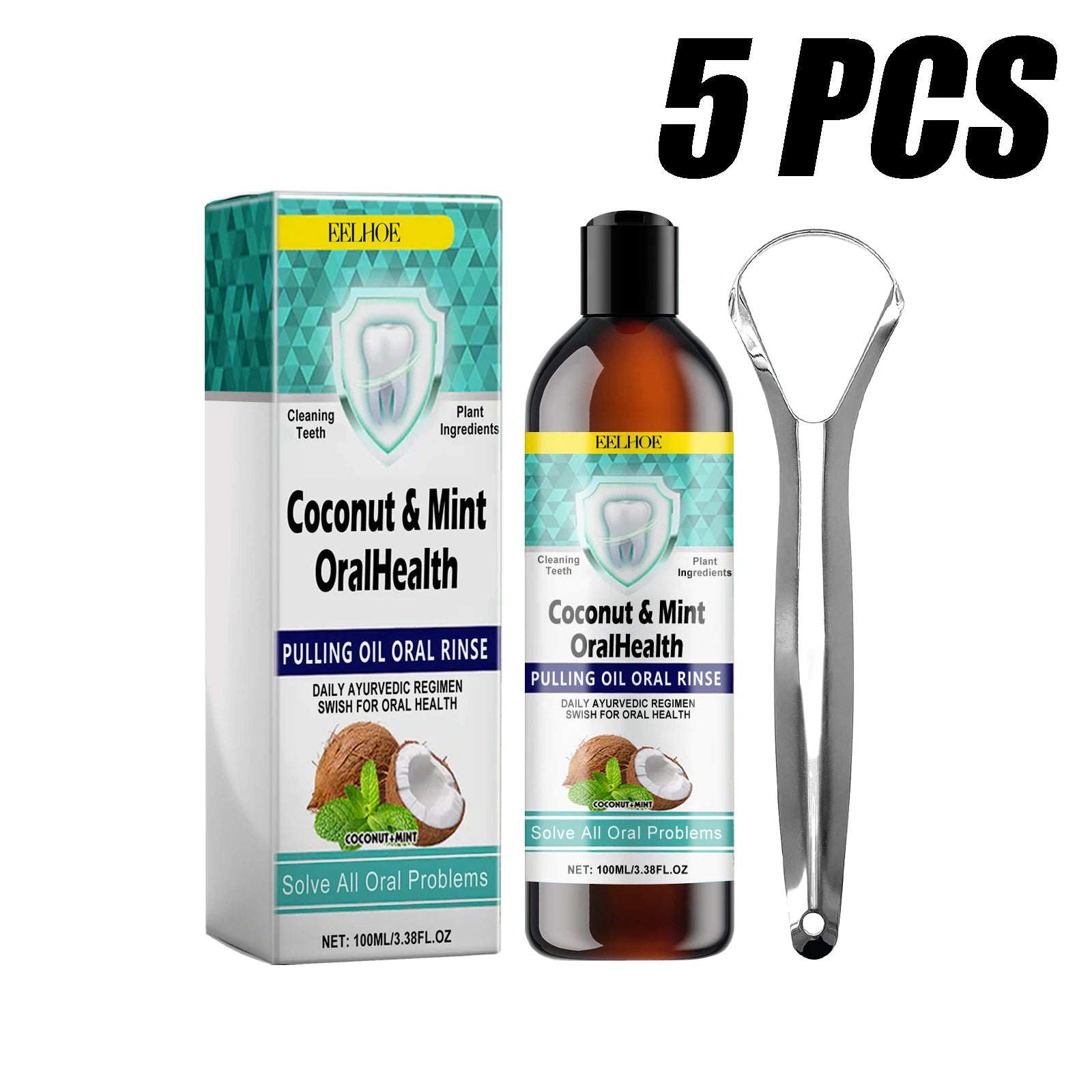 Gingival Repair Drops Coconut Mint Pulling Oil Mouthwash Relieves Toothache Remove Odor Fresh Breath Whiten Tool Mouth Care 30ml