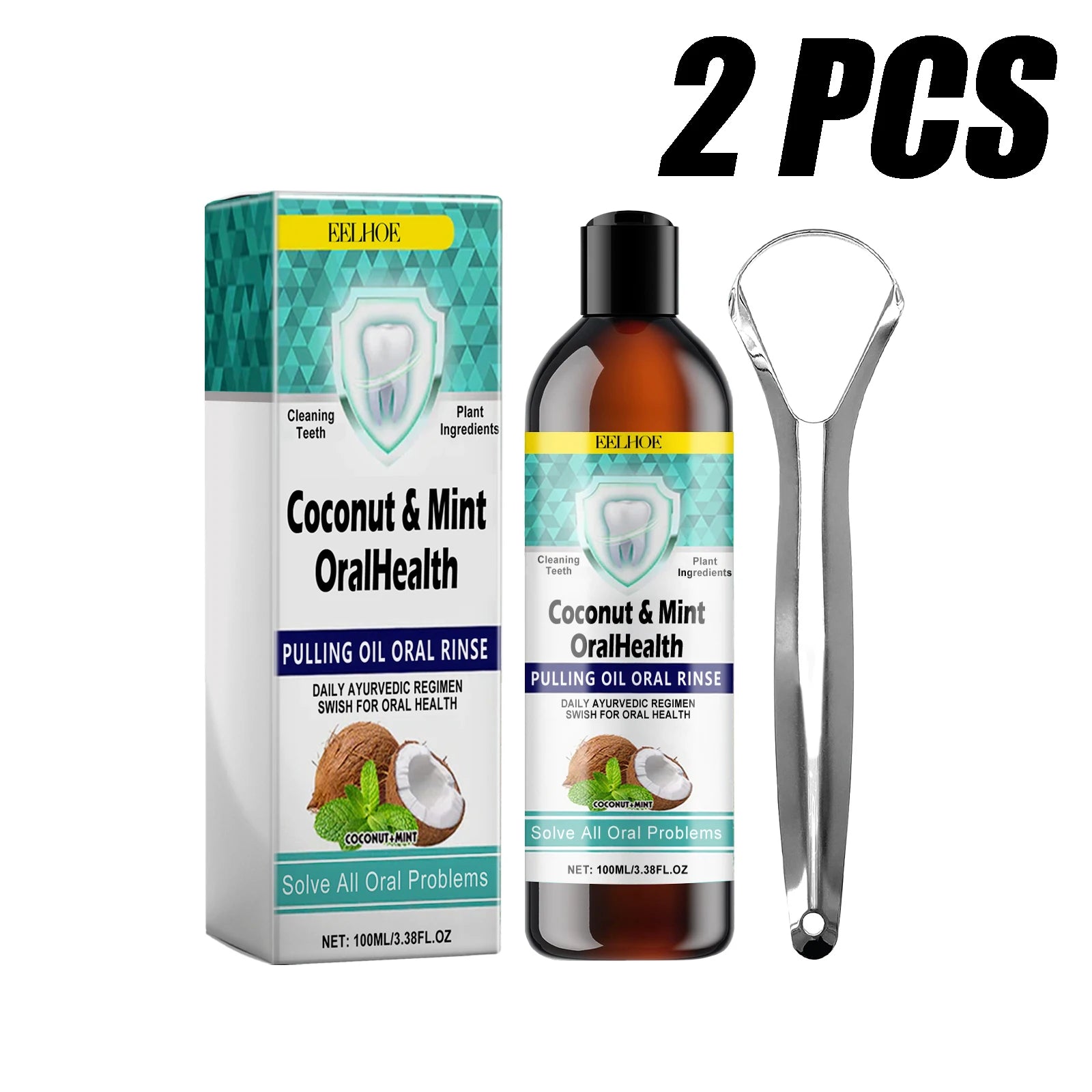 Gingival Repair Drops Coconut Mint Pulling Oil Mouthwash Relieves Toothache Remove Odor Fresh Breath Whiten Tool Mouth Care 30ml